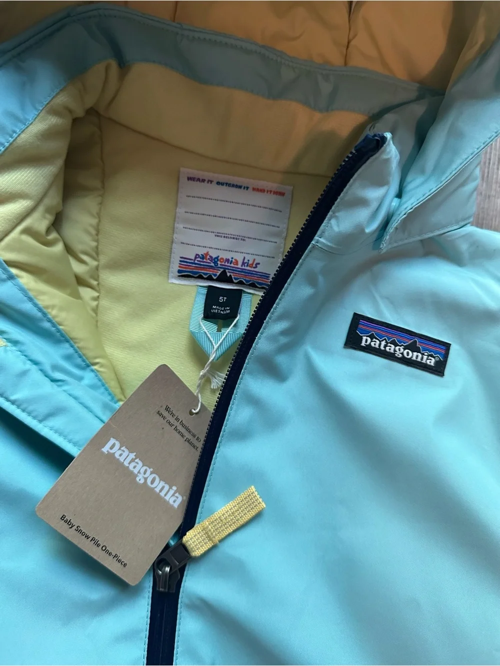 NWT Patagonia 5T Snow Pile One Piece Snowsuit: Skiff Blue